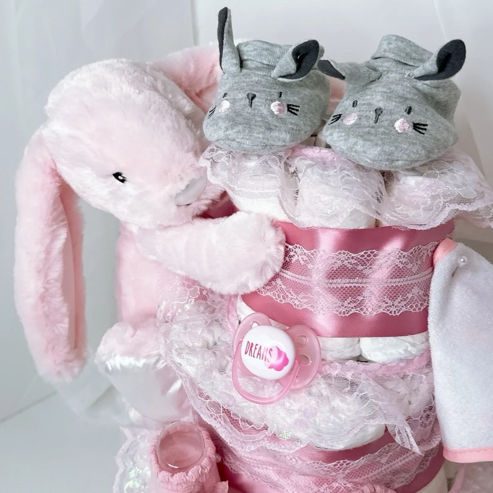 Bunny Diaper Cake, Easter Baby Shower Gift